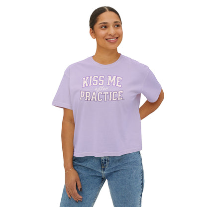 Boxy Tee - Kiss Me After Practice - White Text - Casual Wear, Gift for Friends, Birthday, Sporty Style
