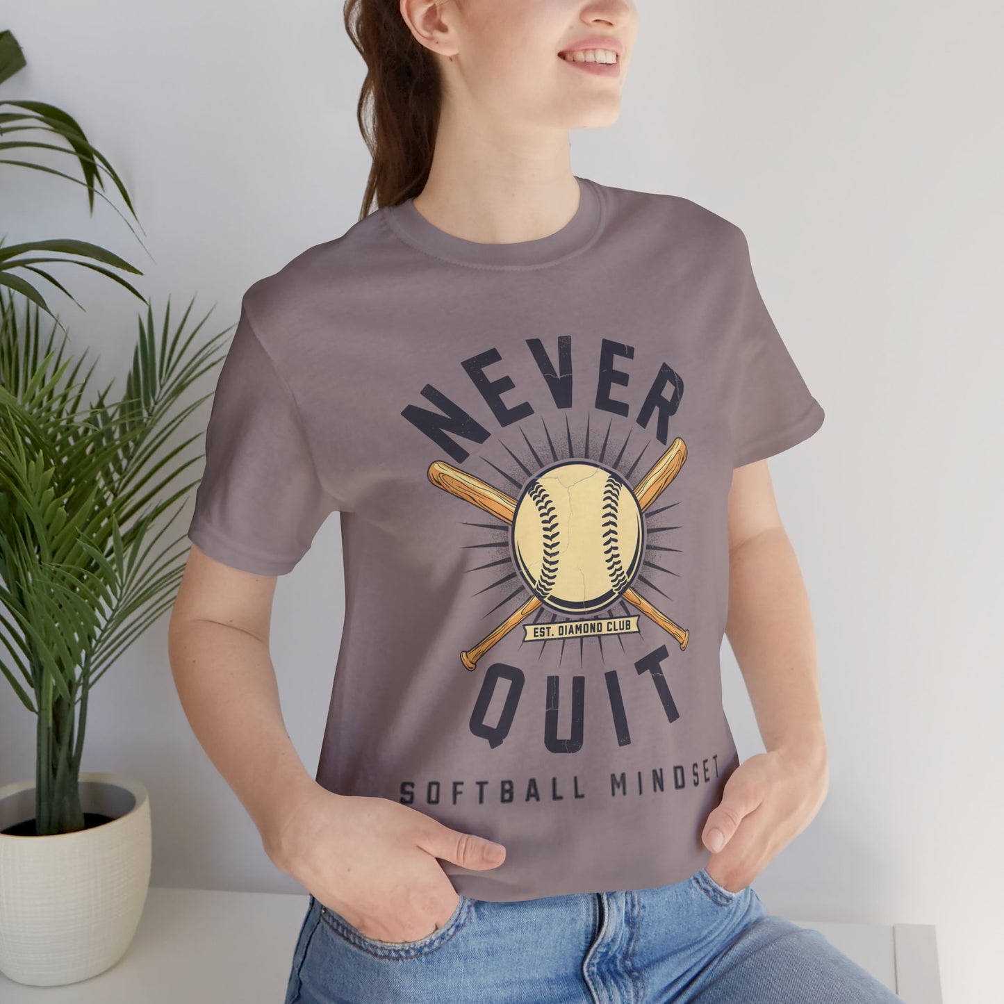 Never Quit Softball Mindset Graphic Tee