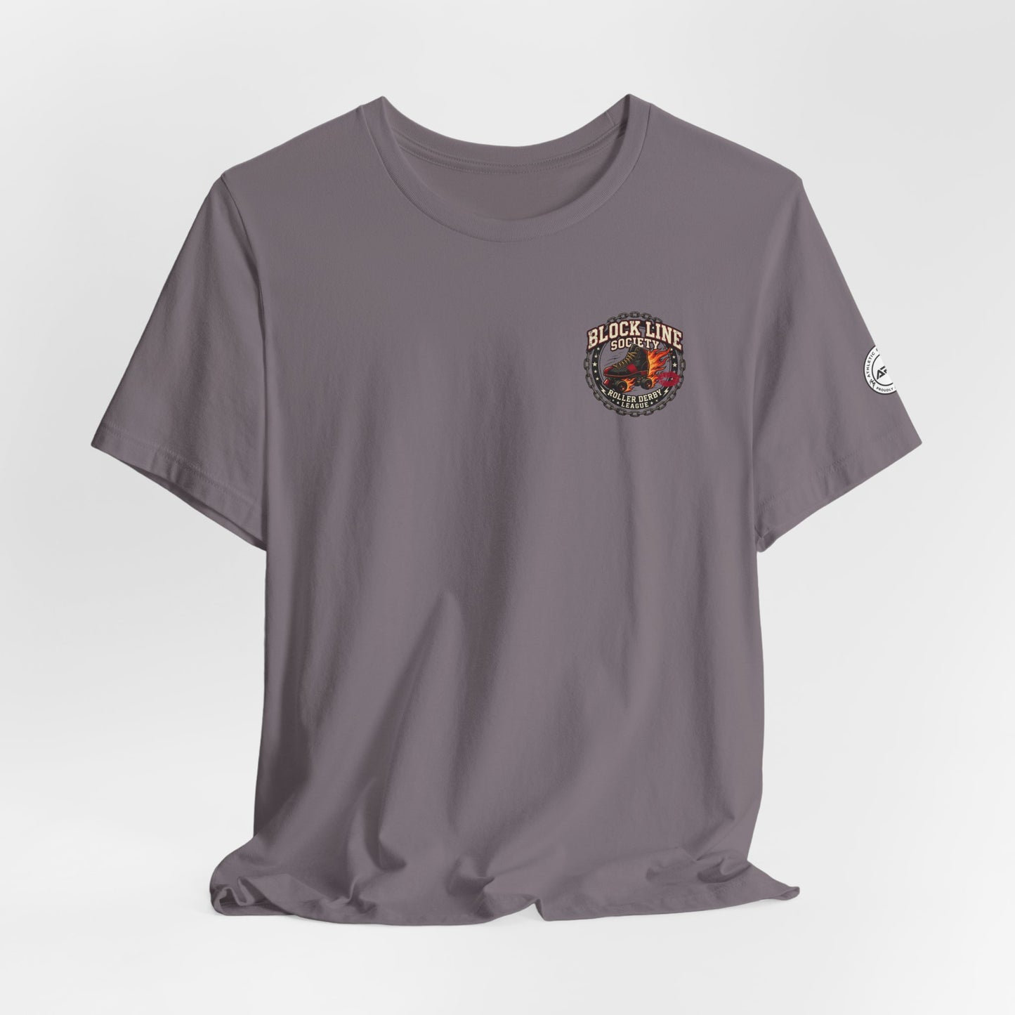 Block Line Society Roller Derby League Tee | Left Chest Crest Shirt