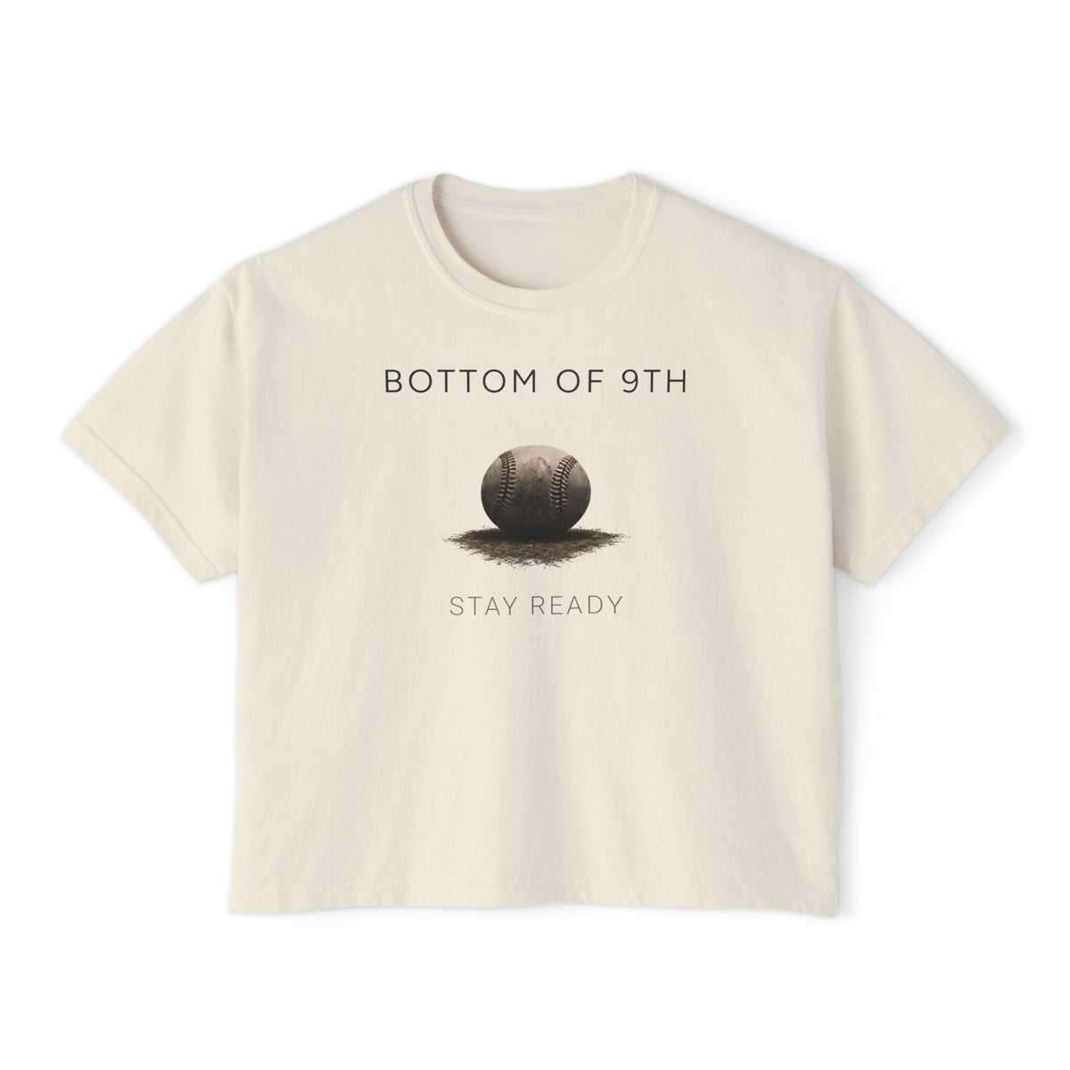 Bottom of 9th Baseball Boxy Tee – Stay Ready