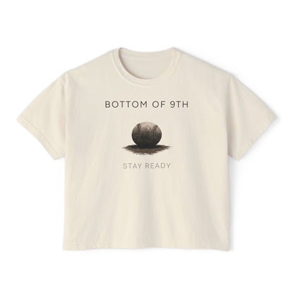 Bottom of 9th Baseball Boxy Tee – Stay Ready