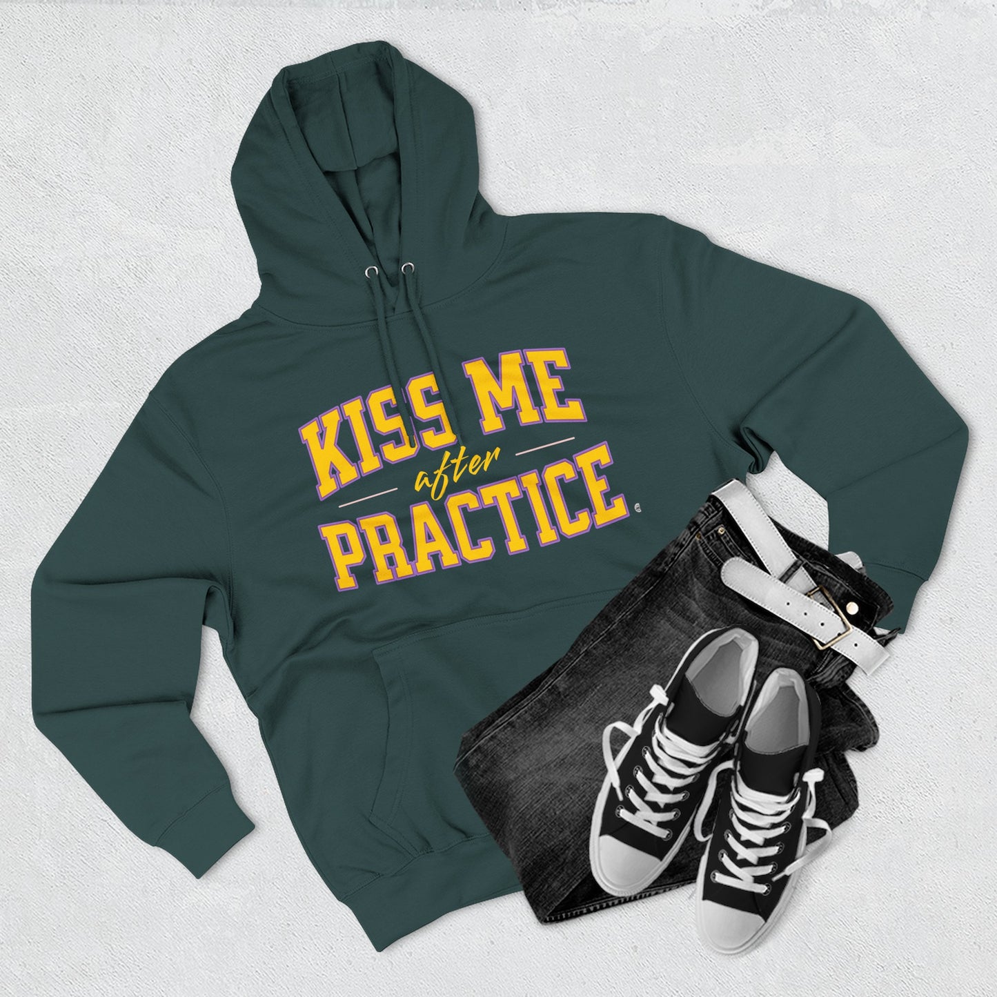 Kiss Me After Practice Premium Pullover Hoodie