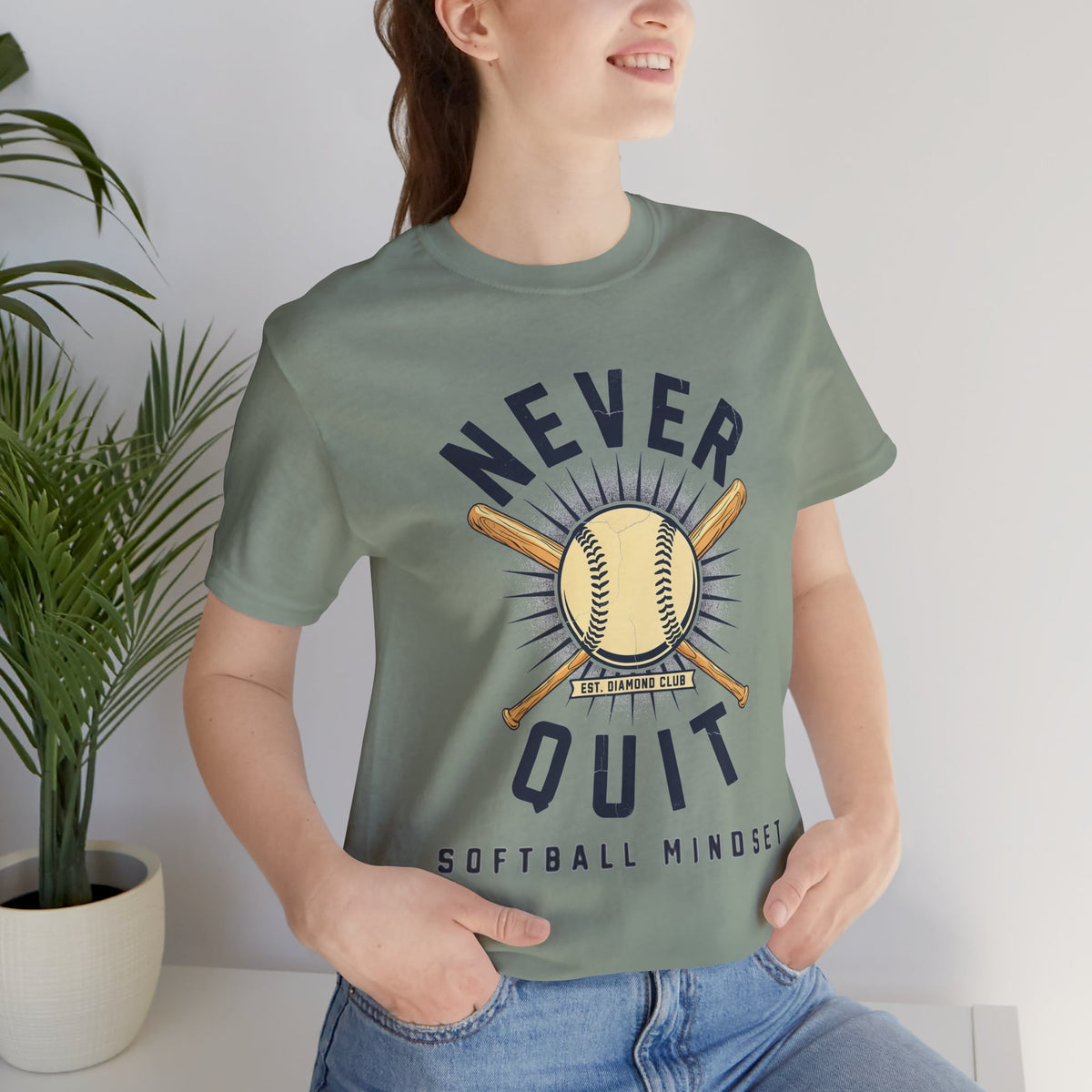 Never Quit Softball Mindset Graphic Tee