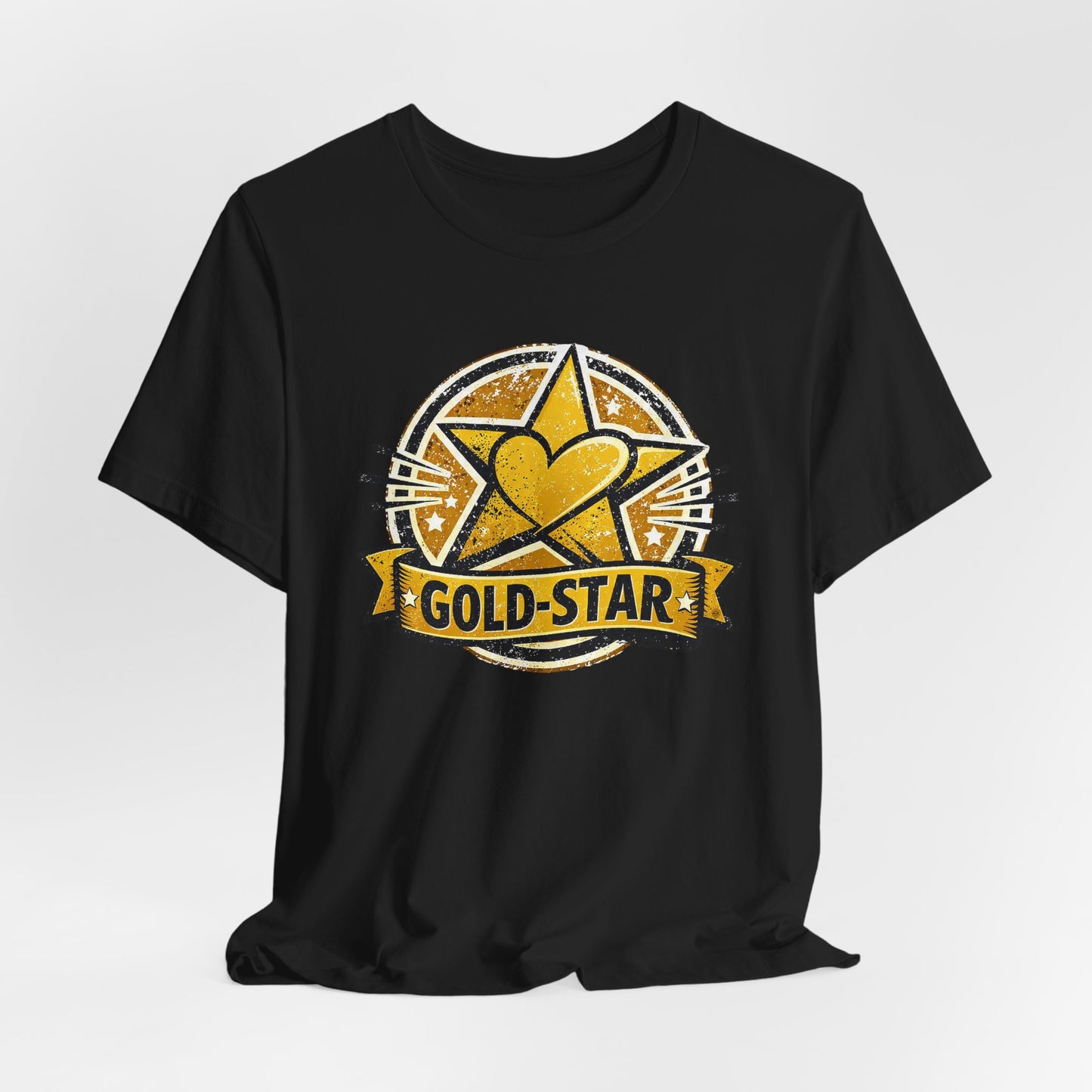 Gold-Star Graphic Tee – Bold Athletic Statement Shirt