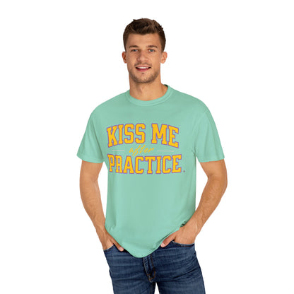 Unisex Tomboy T-shirt - 'Kiss Me after Practice' - Yellow Text