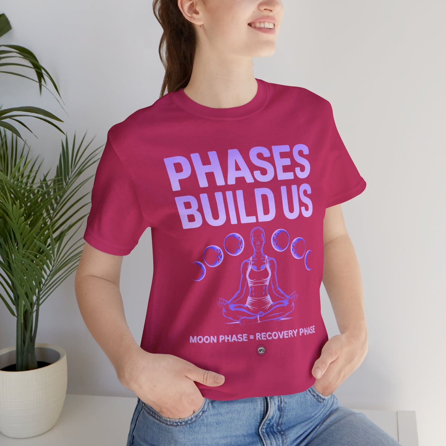 Moon Phases Recovery Tee - Purple Text