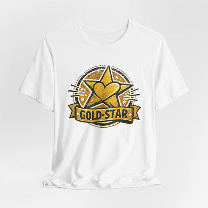 Gold-Star Graphic Tee – Bold Athletic Statement Shirt