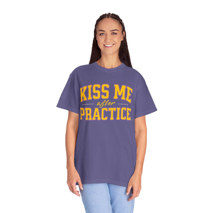 Unisex Tomboy T-shirt - 'Kiss Me after Practice' - Yellow Text