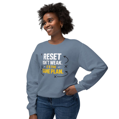 Reset Isn't Weak It's The Game Plan Sweatshirt — Athletic Crewneck