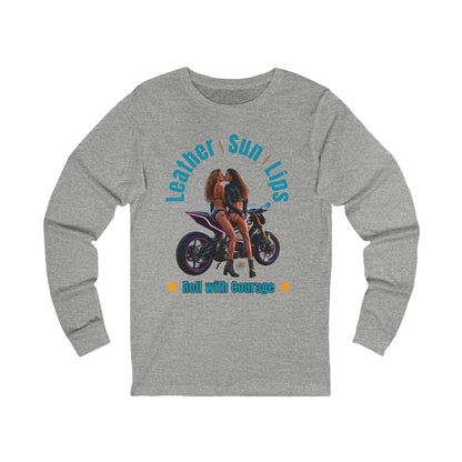 Courageous Females on Motorcycle Long Sleeve Tee