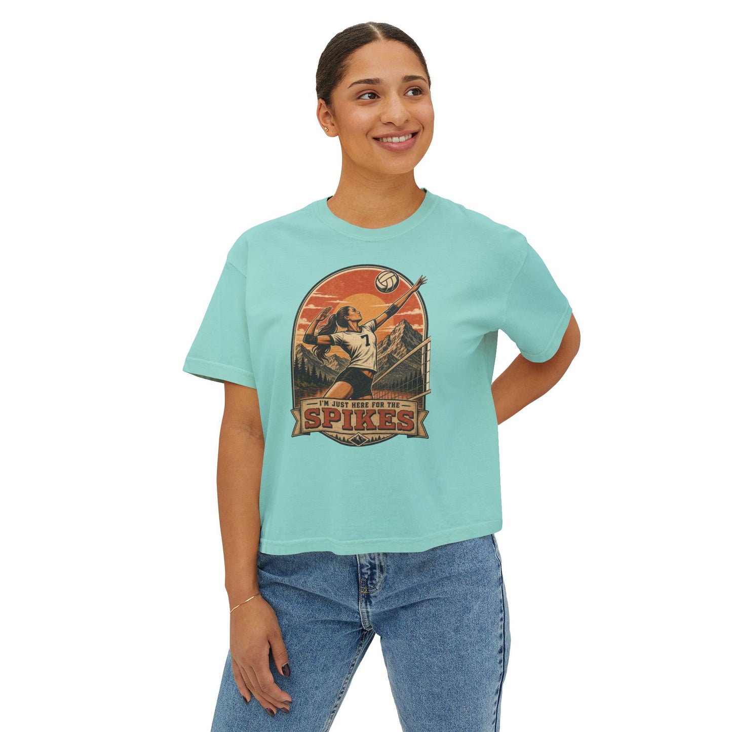 I'm Just Here for the Spikes. Boxy Tee