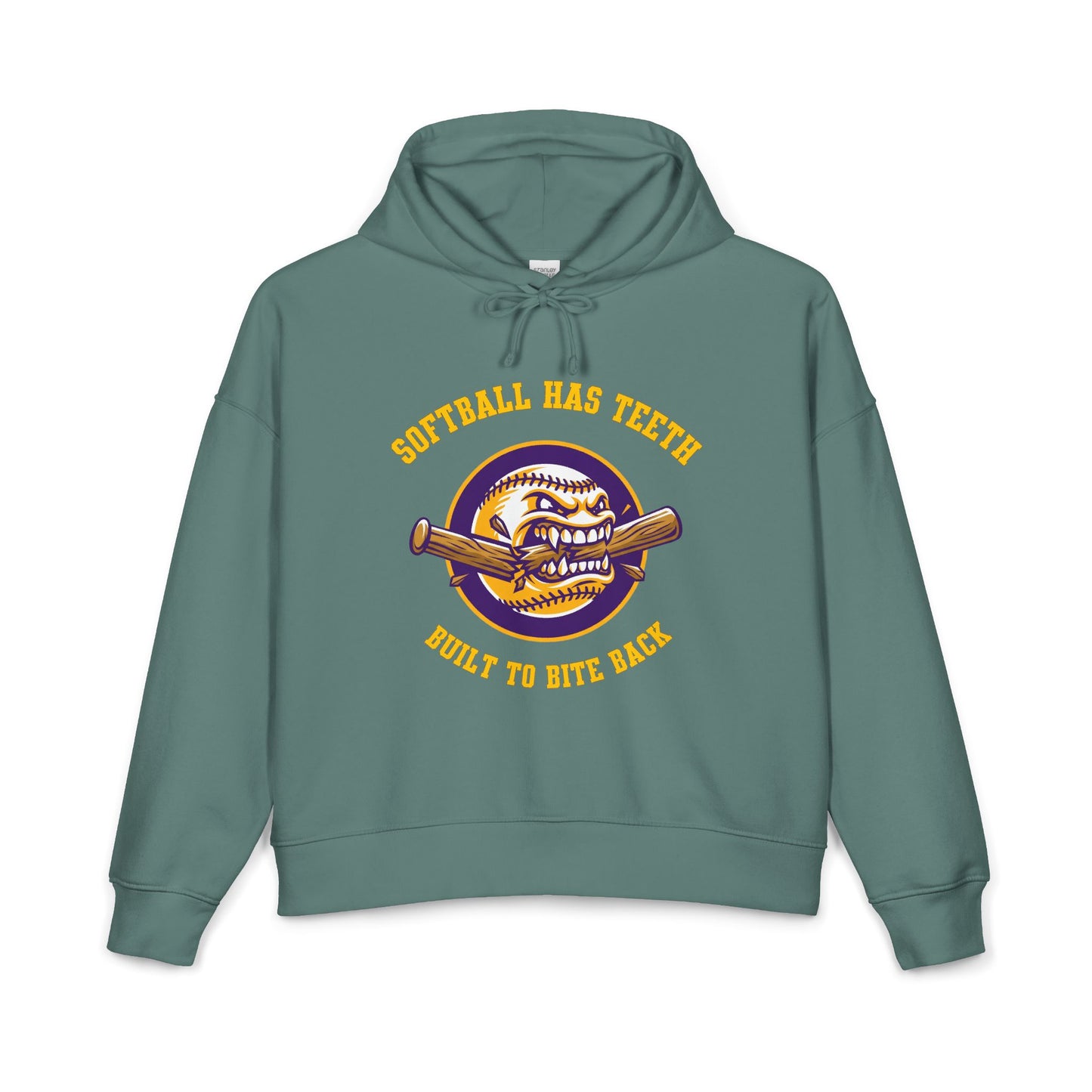 Softball has teeth Mid-Length Hoodie