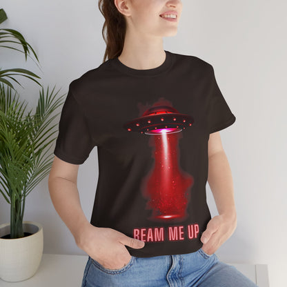 Beam Me UP Spaceship Tee - Unisex Jersey Short Sleeve