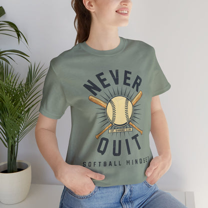 Never Quit Softball Mindset Graphic Tee