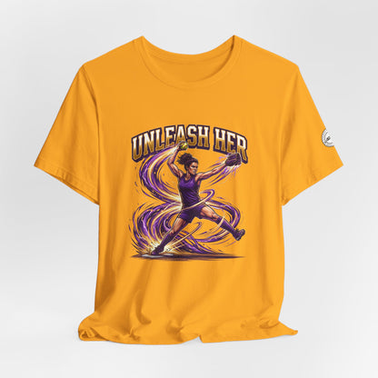 Unleash Her Softball Pitcher Graphic Tee