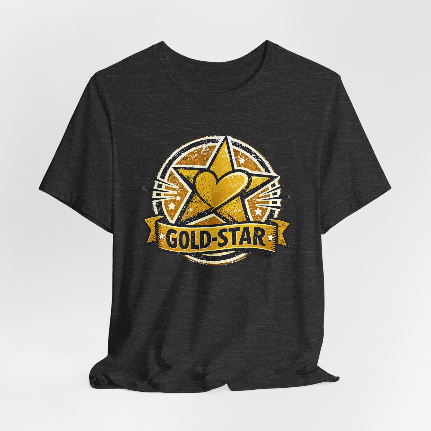 Gold-Star Graphic Tee – Bold Athletic Statement Shirt