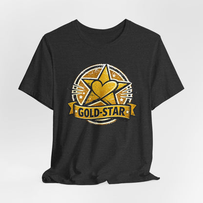 Gold-Star Graphic Tee – Bold Athletic Statement Shirt