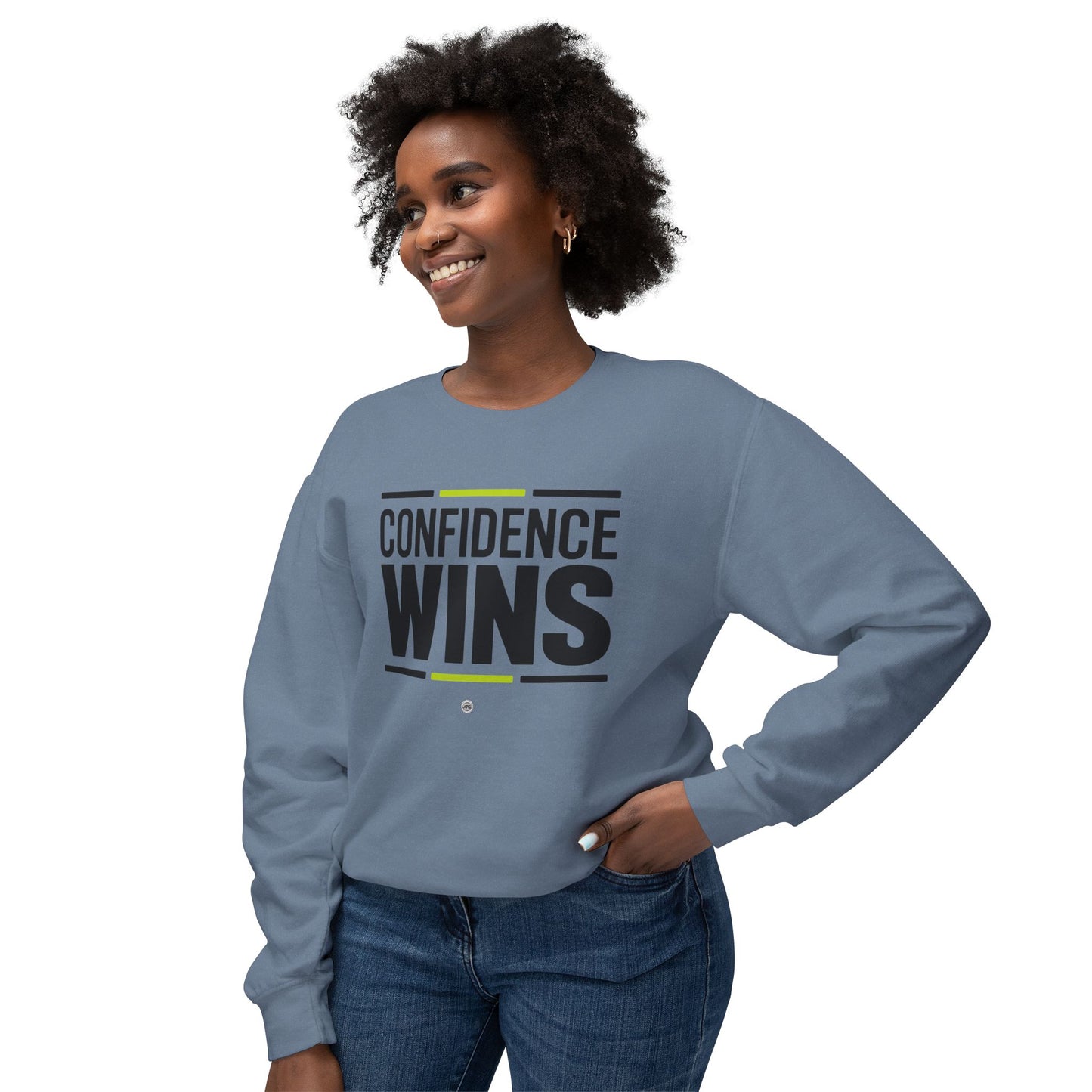 Confidence Wins Sweatshirt | Unisex Lightweight Crewneck |