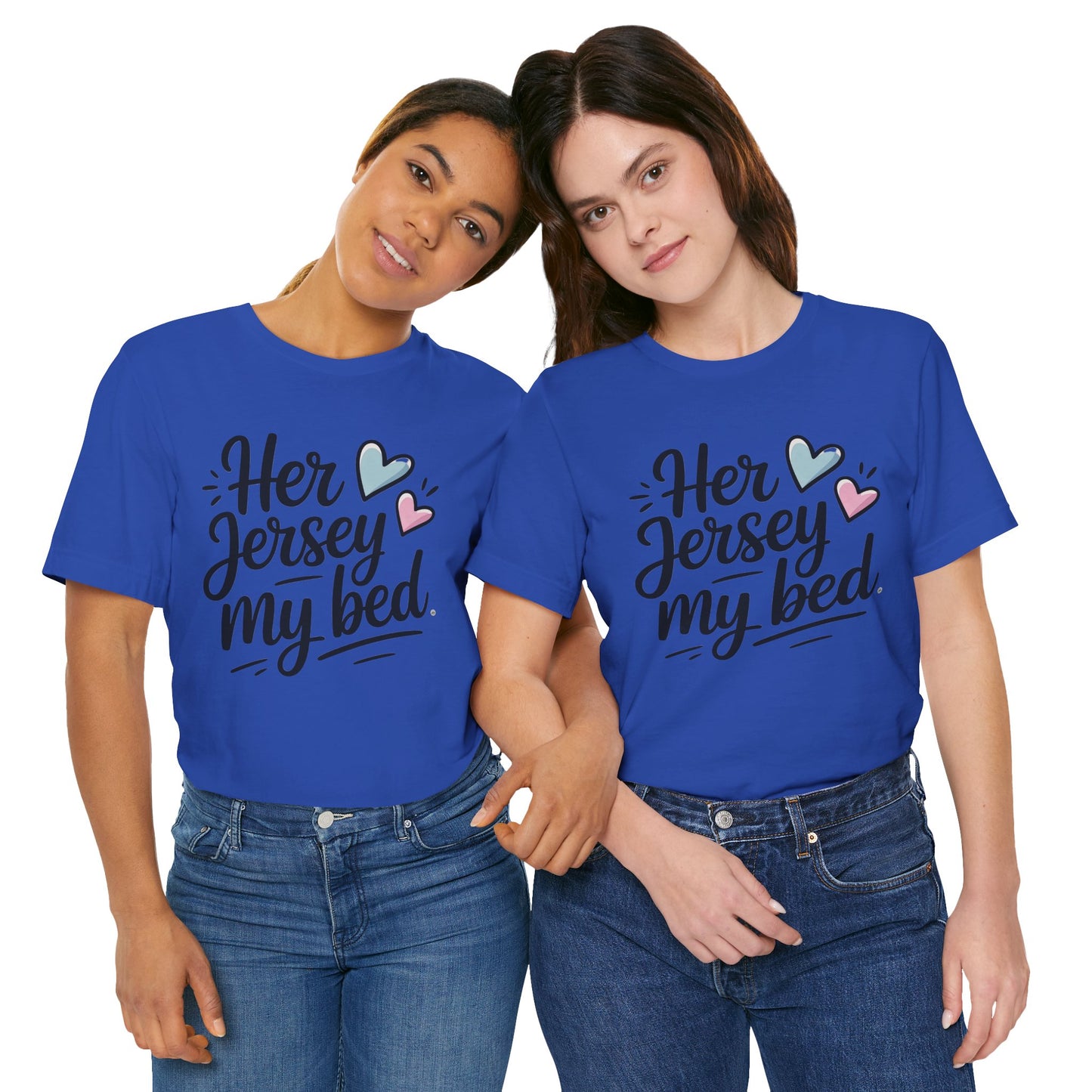 Her Jersey My Bed – Cute Sapphic Script Tee