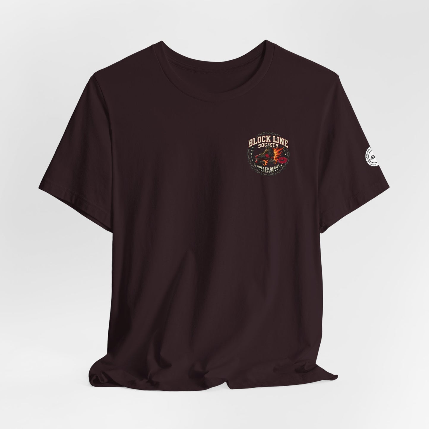 Block Line Society Roller Derby League Tee | Left Chest Crest Shirt