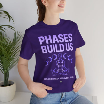 Moon Phases Recovery Tee - Purple Text