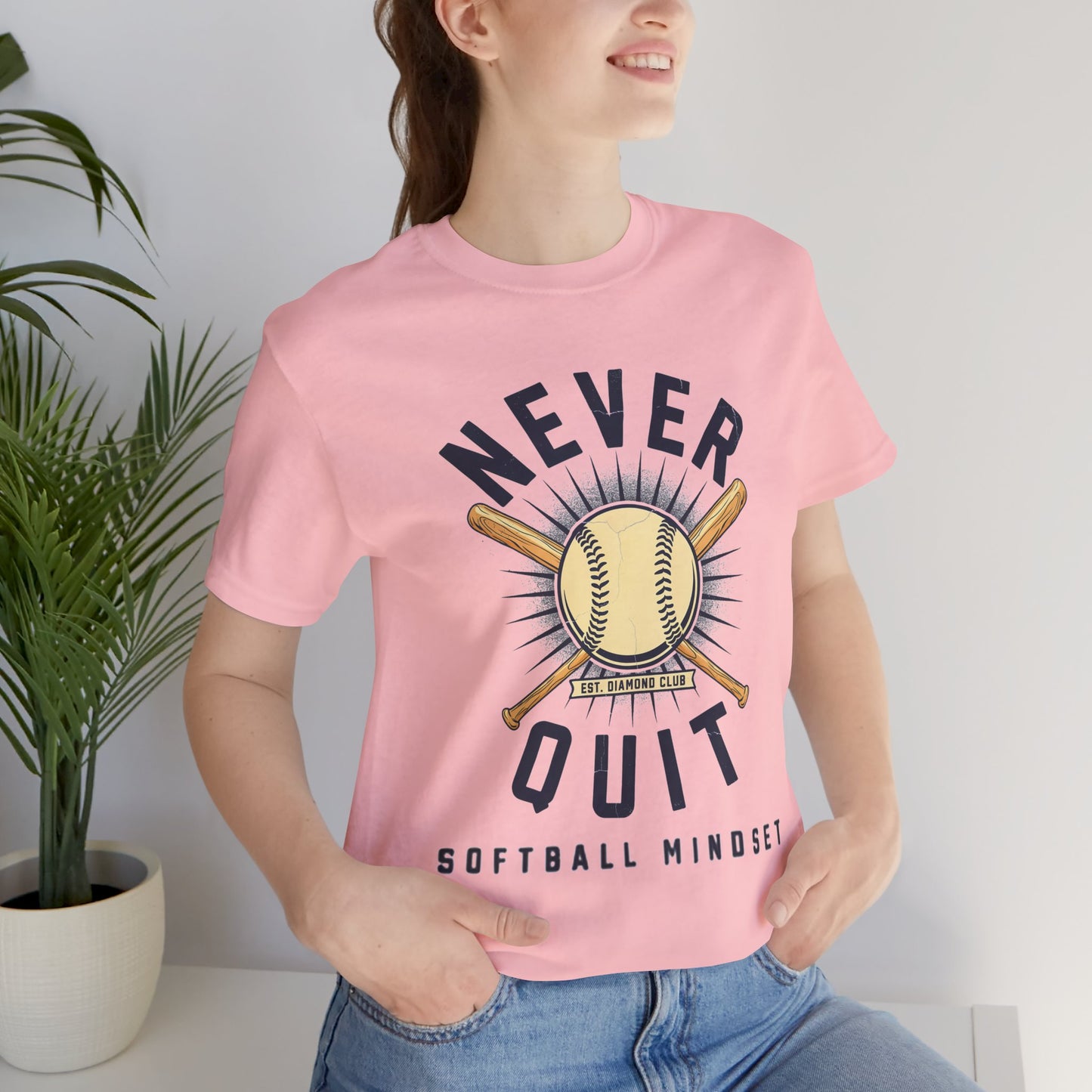 Never Quit Softball Mindset Graphic Tee