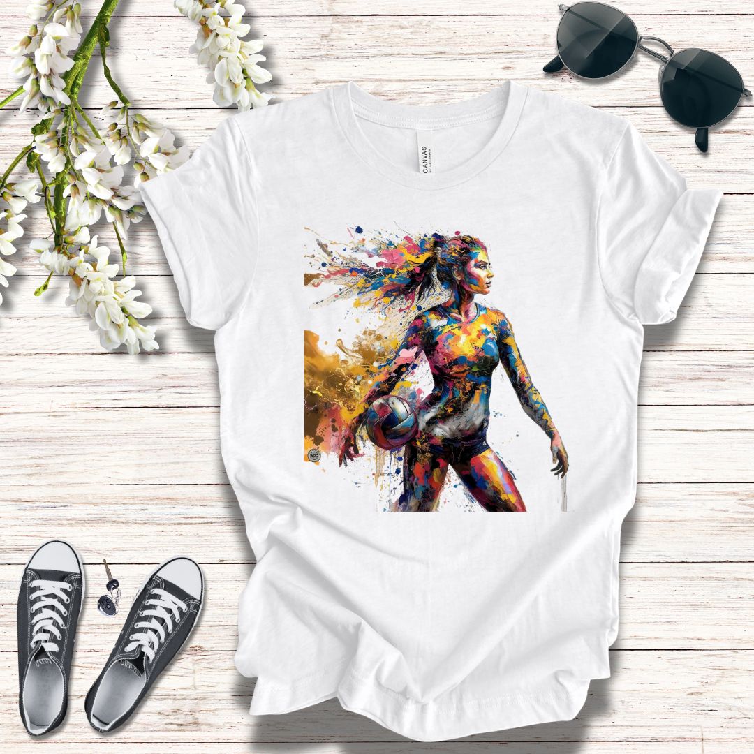 Painted Female Volleyball Player Unisex Tee