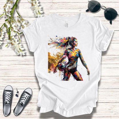 Painted Female Volleyball Player Unisex Tee