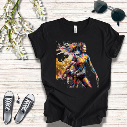 Painted Female Volleyball Player Unisex Tee