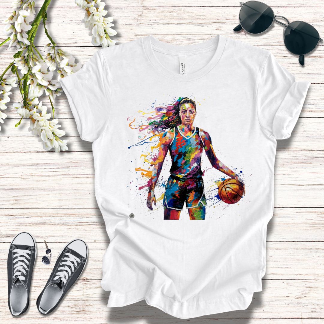 Basketball Tee - Painted Design Unisex Jersey Short Sleeve Tee