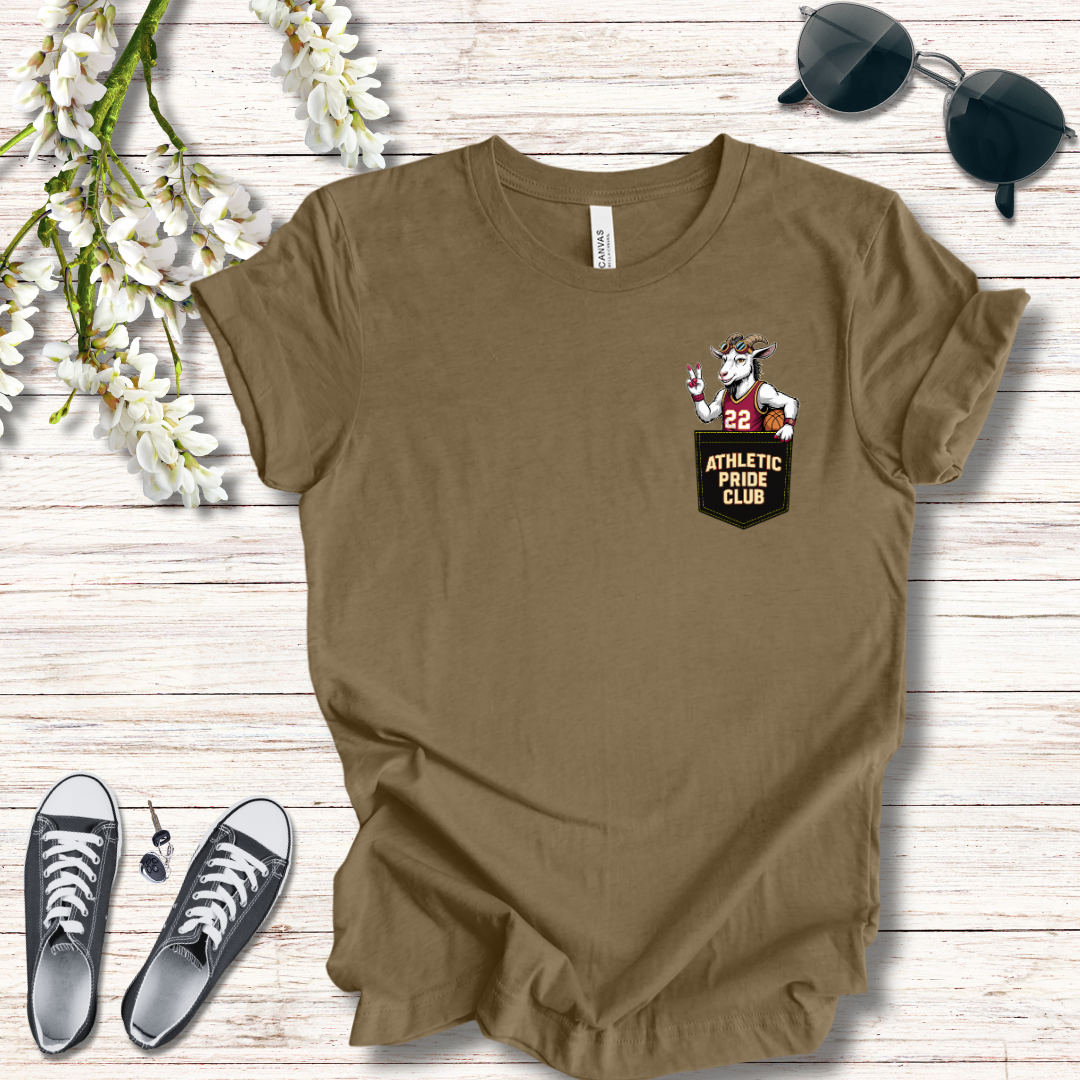Basketball Pocket Tee - Mascot Goat Design 22