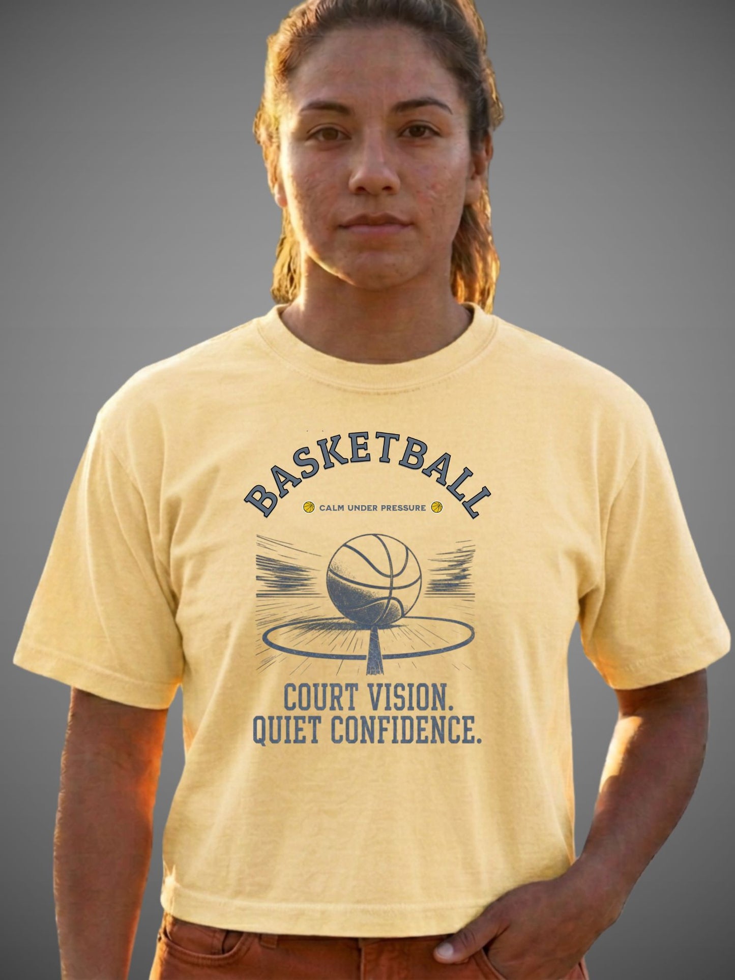 Court Vision Quiet Confidence Basketball Boxy Crop Tee