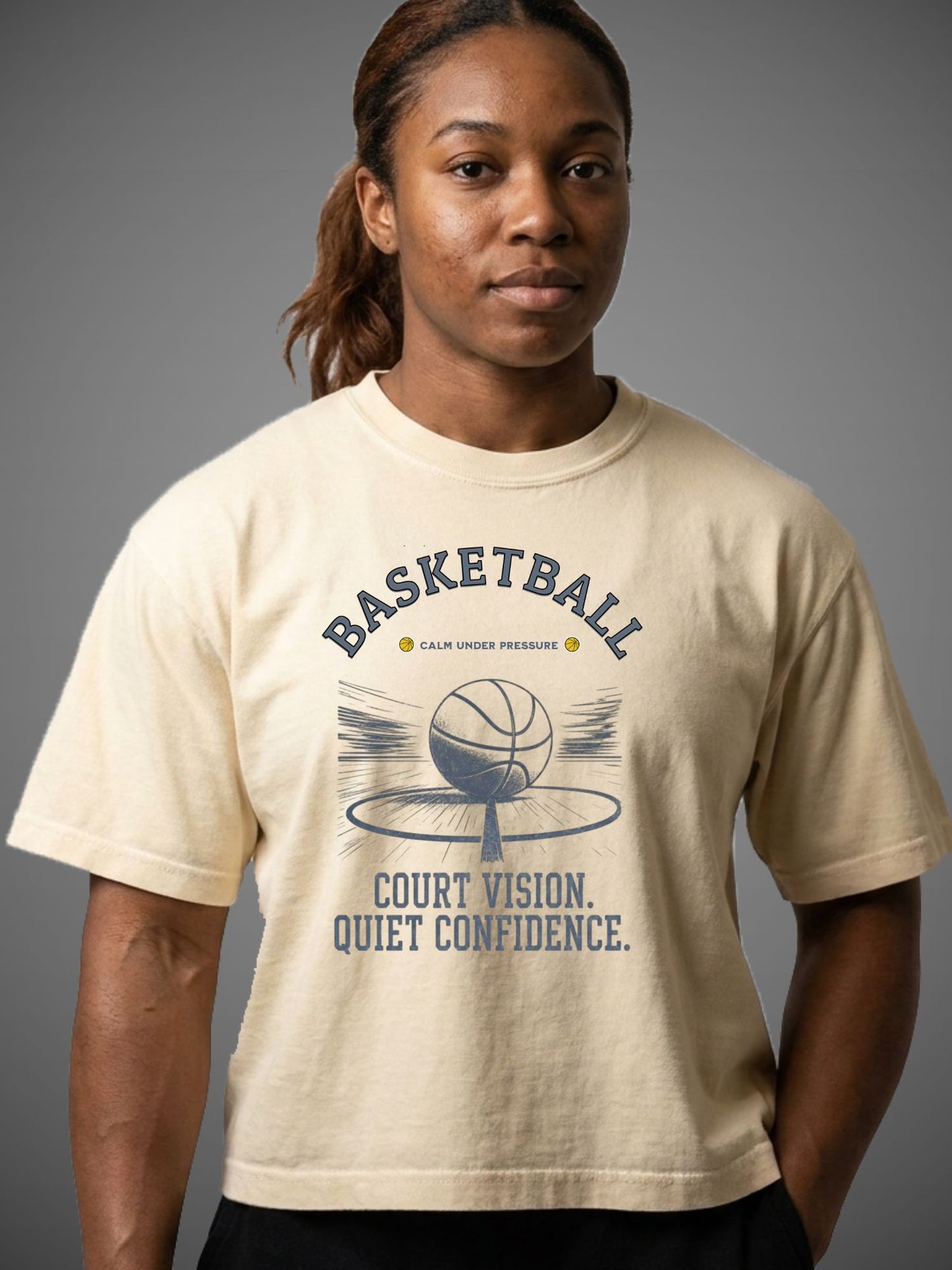Court Vision Quiet Confidence Basketball Boxy Crop Tee