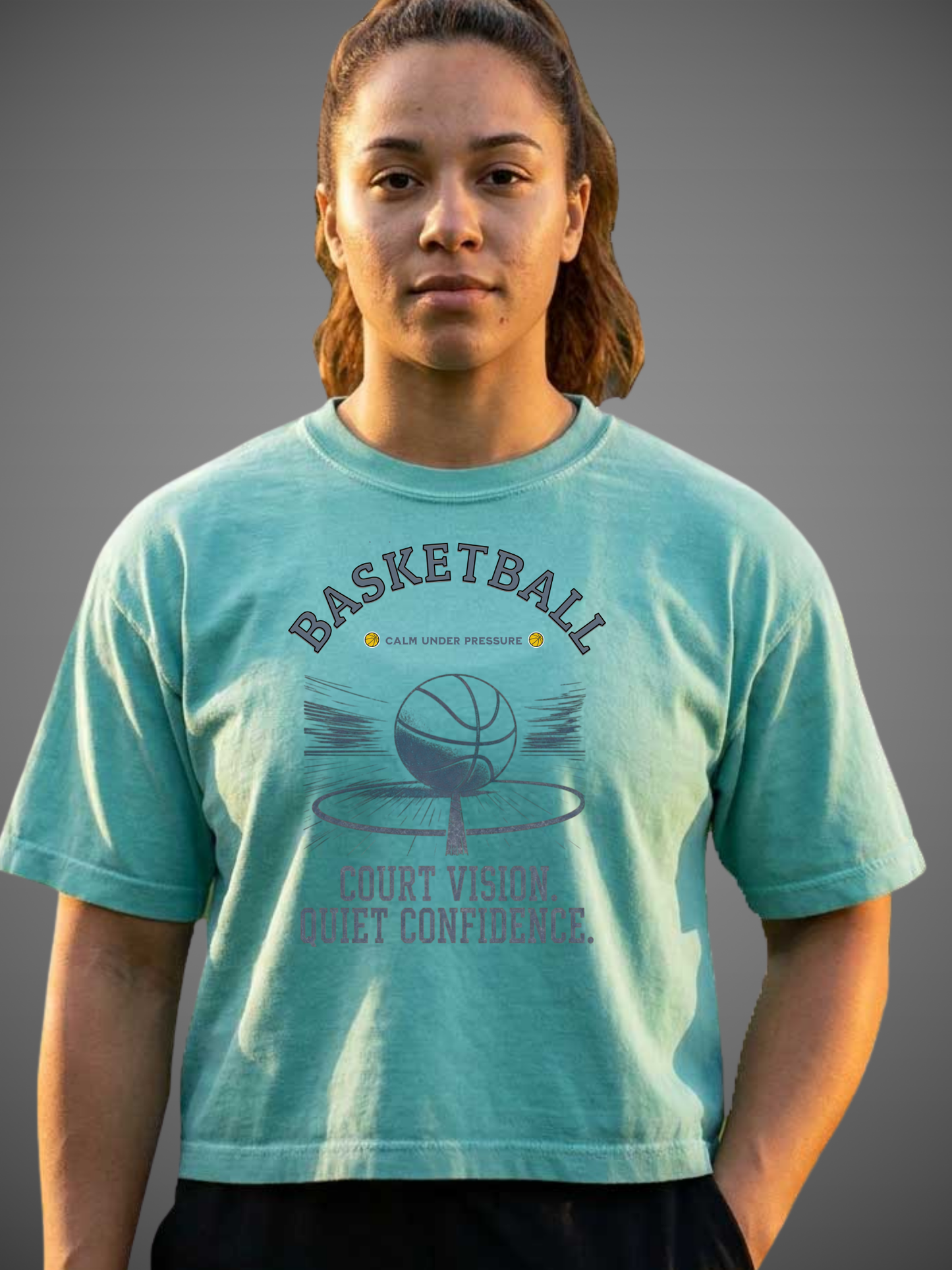 Court Vision Quiet Confidence Basketball Boxy Crop Tee