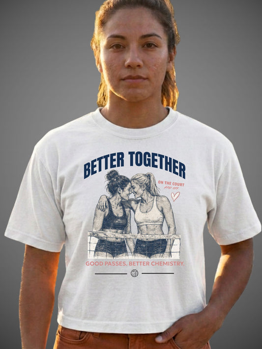 Better Together Volleyball Boxy Crop Tee
