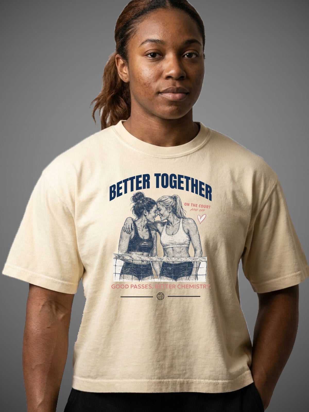 Better Together Volleyball Boxy Crop Tee