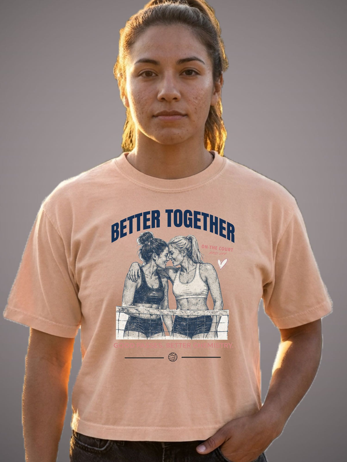Better Together Volleyball Boxy Crop Tee