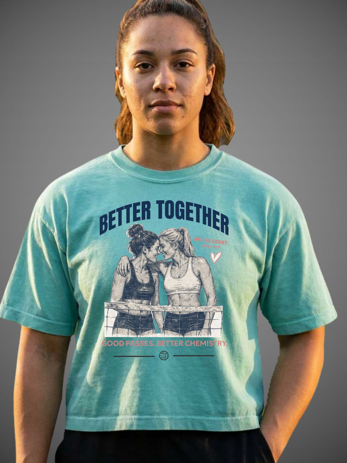 Better Together Volleyball Boxy Crop Tee