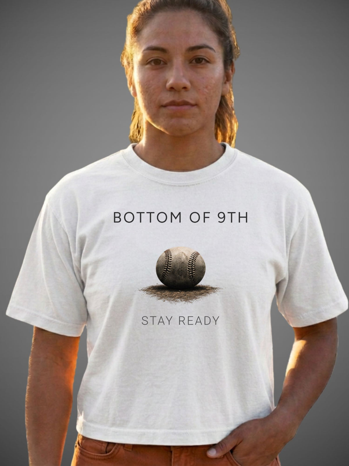 Bottom of 9th Baseball Boxy Tee – Stay Ready