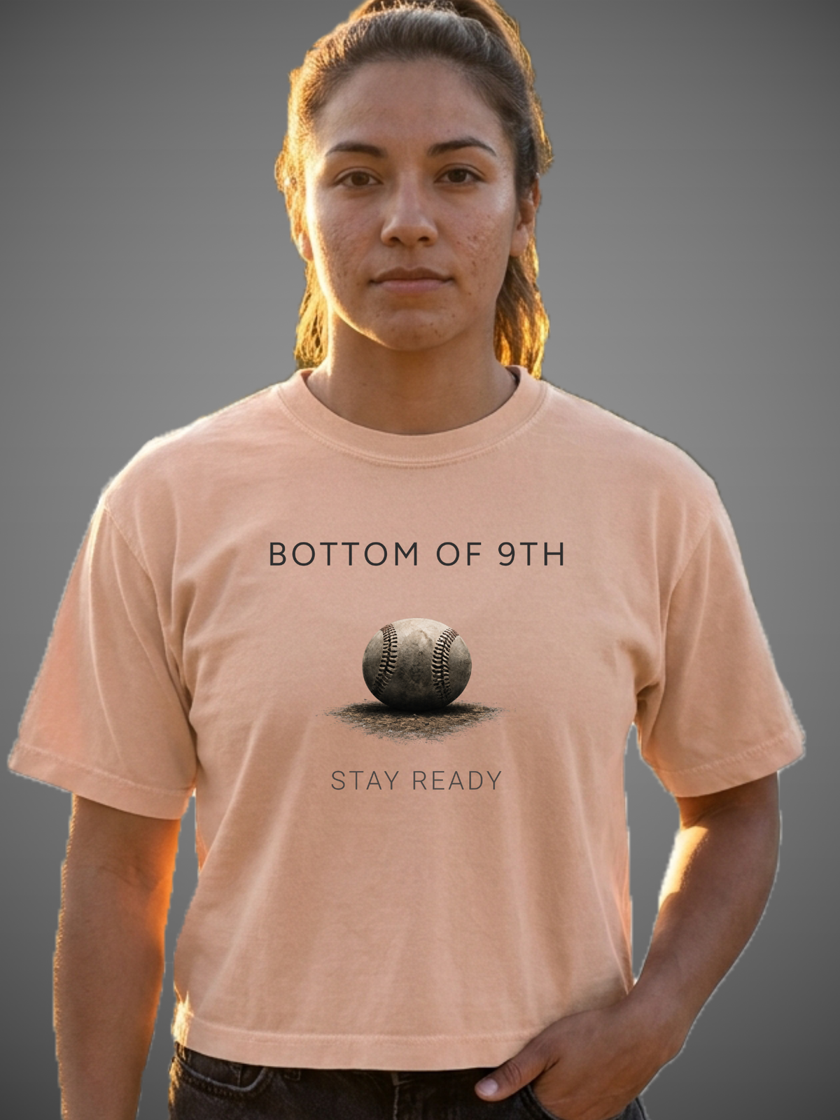 Bottom of 9th Baseball Boxy Tee – Stay Ready