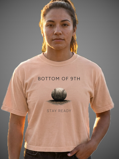 Bottom of 9th Baseball Boxy Tee – Stay Ready