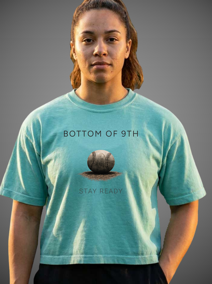 Bottom of 9th Baseball Boxy Tee – Stay Ready