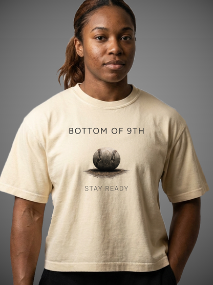 Bottom of 9th Baseball Boxy Tee – Stay Ready
