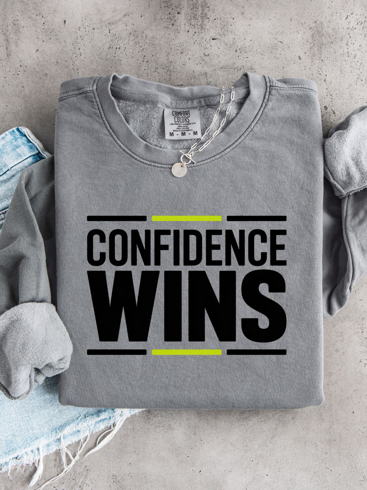Confidence Wins Unisex Lightweight 100% Cotton Crewneck