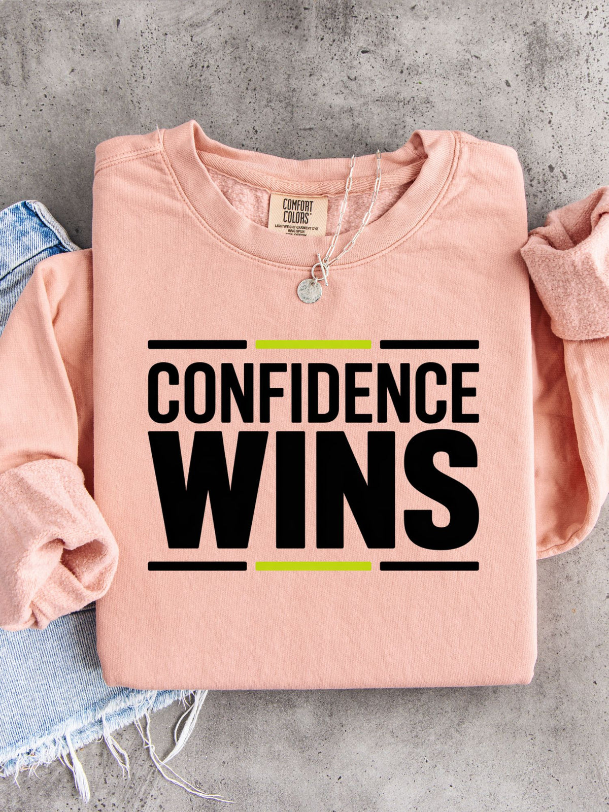 Confidence Wins Unisex Lightweight 100% Cotton Crewneck