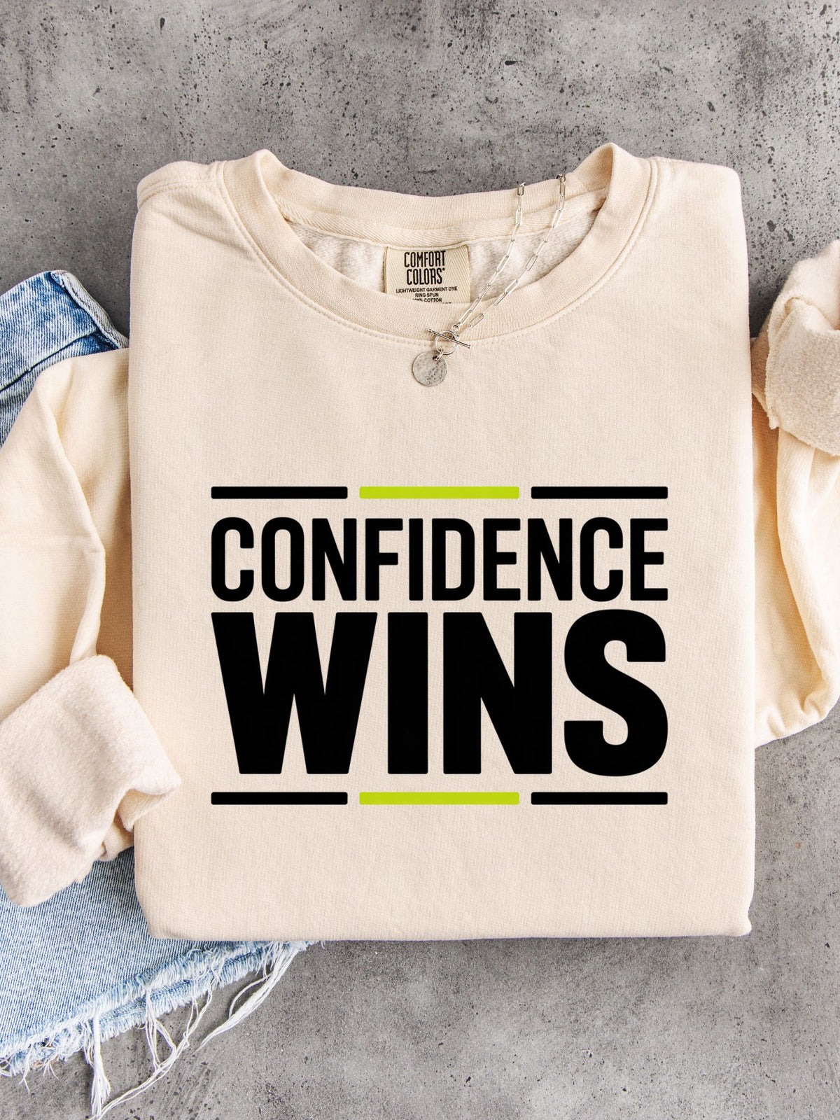 Confidence Wins Unisex Lightweight 100% Cotton Crewneck