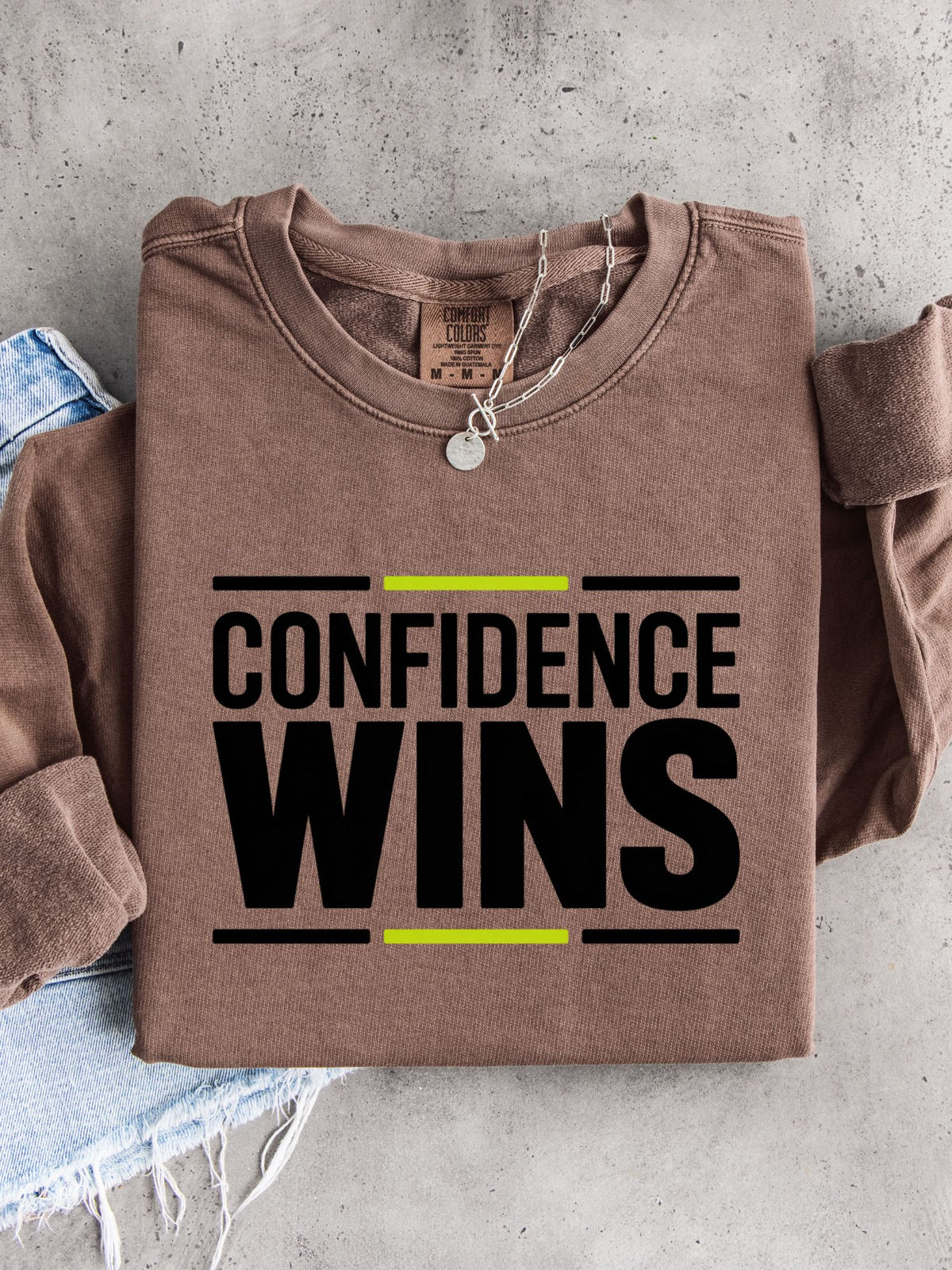 Confidence Wins Unisex Lightweight 100% Cotton Crewneck