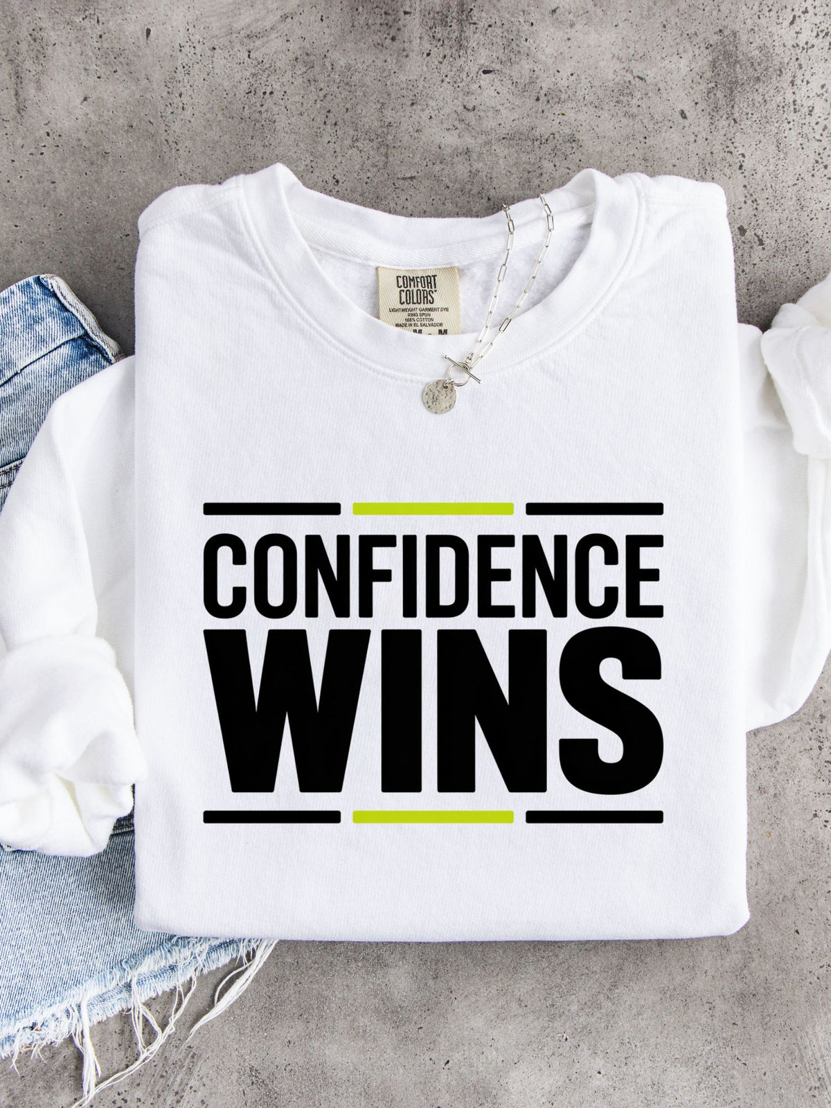 Confidence Wins Unisex Lightweight 100% Cotton Crewneck