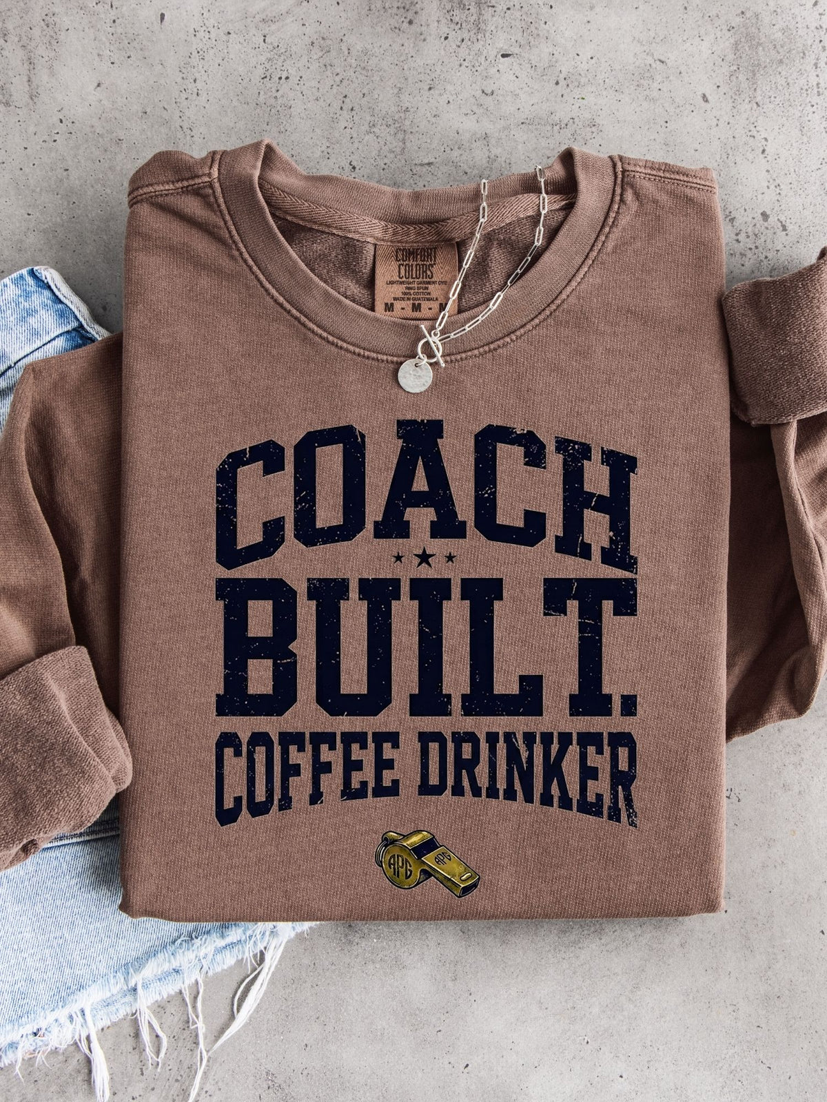 Coach Built Coffee Drinker Lightweight 100% Cotton Crew