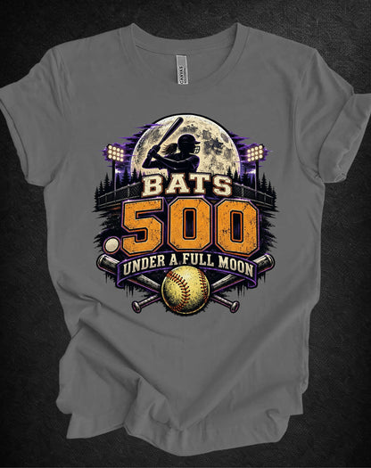 Bats .500 Under a Full Moon Softball Tee | APG After Dark |  Unisex T-Shirt